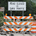 Road closed sign